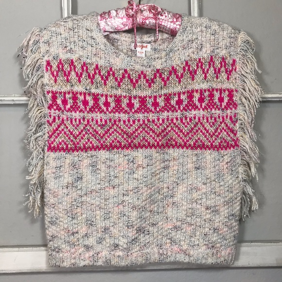 2 Piece Bundle Girl’s Size 7 Poncho Sweater & Deja Bleu Jeans - Picture 2 of 13